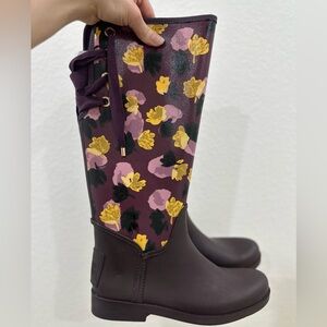 Coach Tall Floral Rain Boots